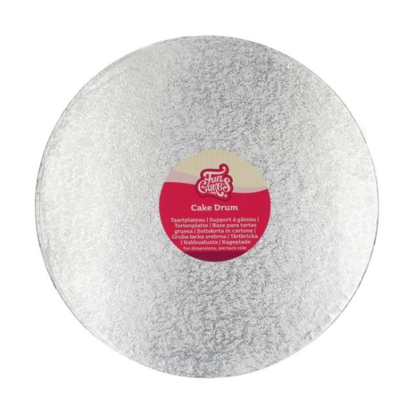 Cake Board Round 305mm (12") / Thickness 12mm / Silver